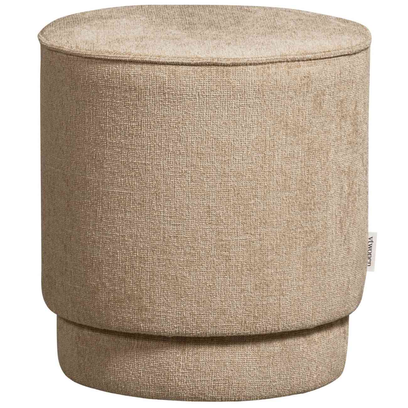 Hocker Pearl aus Melange-Stoff Ø 40 cm, Natur Hocker Pearl aus Melange-Stoff Ø 40 cm, Natur
