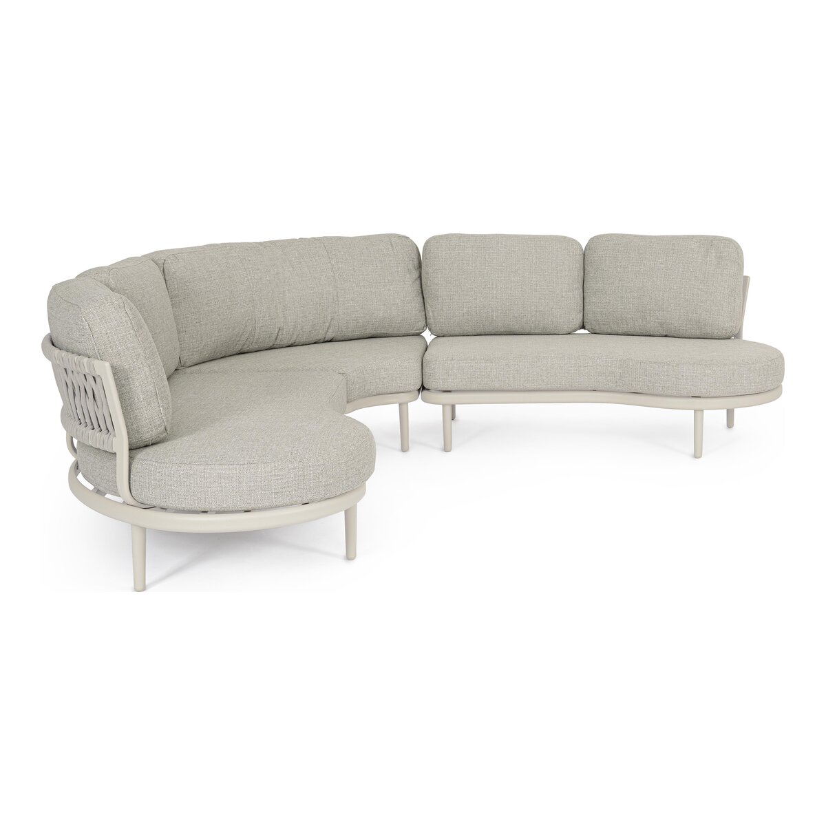 Gartenecksofa Helios - Aluminium, Seilgeflecht, Olefin-Stoff, Pelikan