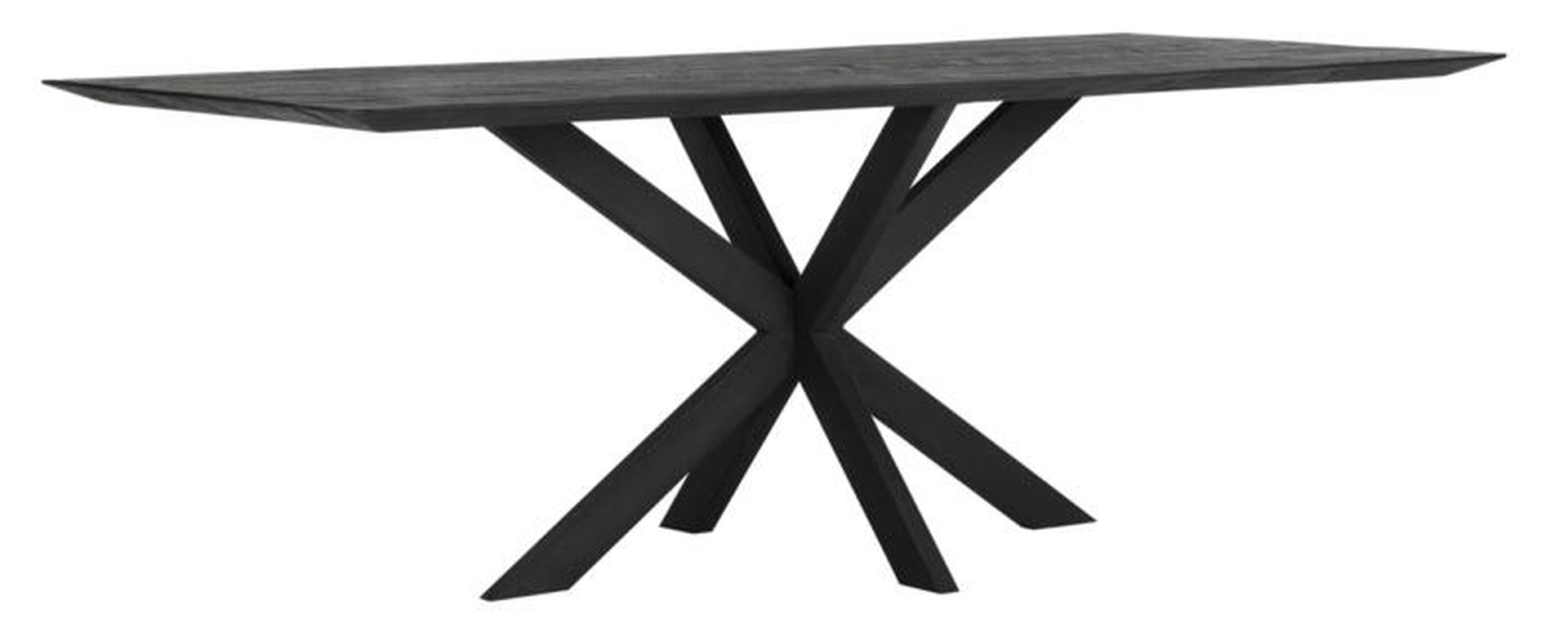Der Esstisch Curves überzeugt mit seinem modernem aber auch massivem Design. Gefertigt wurde der Tisch aus recyceltem Teakholz, welches einen schwarzen Farbton besitzt. Das Gestell ist aus Metall und ist Schwarz. Der Tisch hat eine Länge von 210 cm.