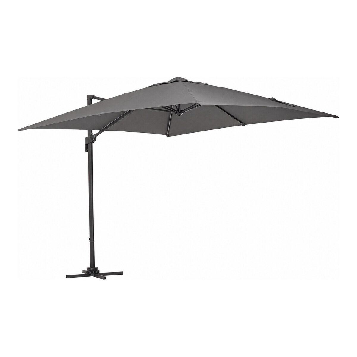 Ampelschirm Siviglia - Aluminium Anthrazit, Polyester-Stoff Dunkelgrau, 3x3 m