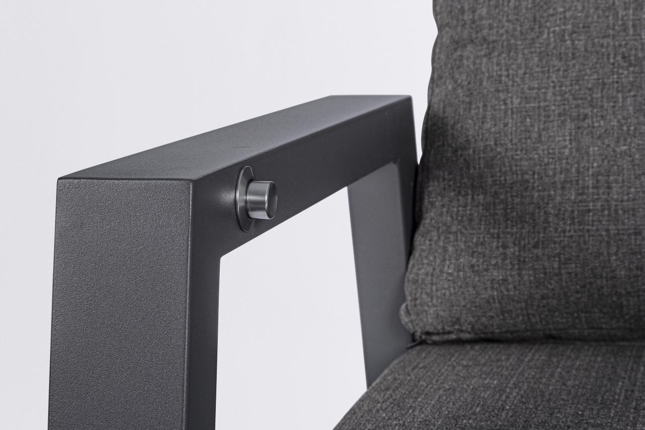 Gartensessel Kledi aus Aluminium, Anthrazit