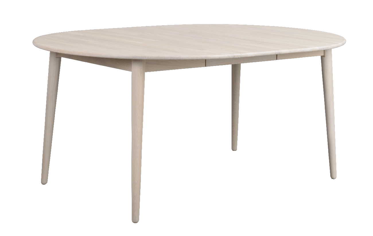 Ausziehtisch Tyler Rund 120/165cm, Eiche Weiß pigmentiert