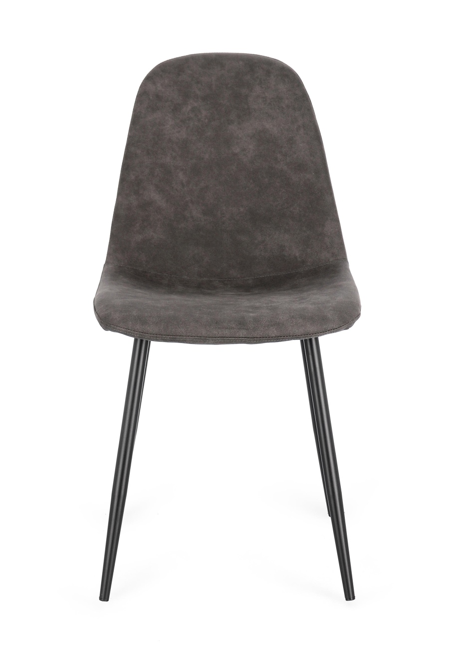 Esszimmerstuhl New Irelia 4er- Set aus Kunstleder, Dunkelgrau