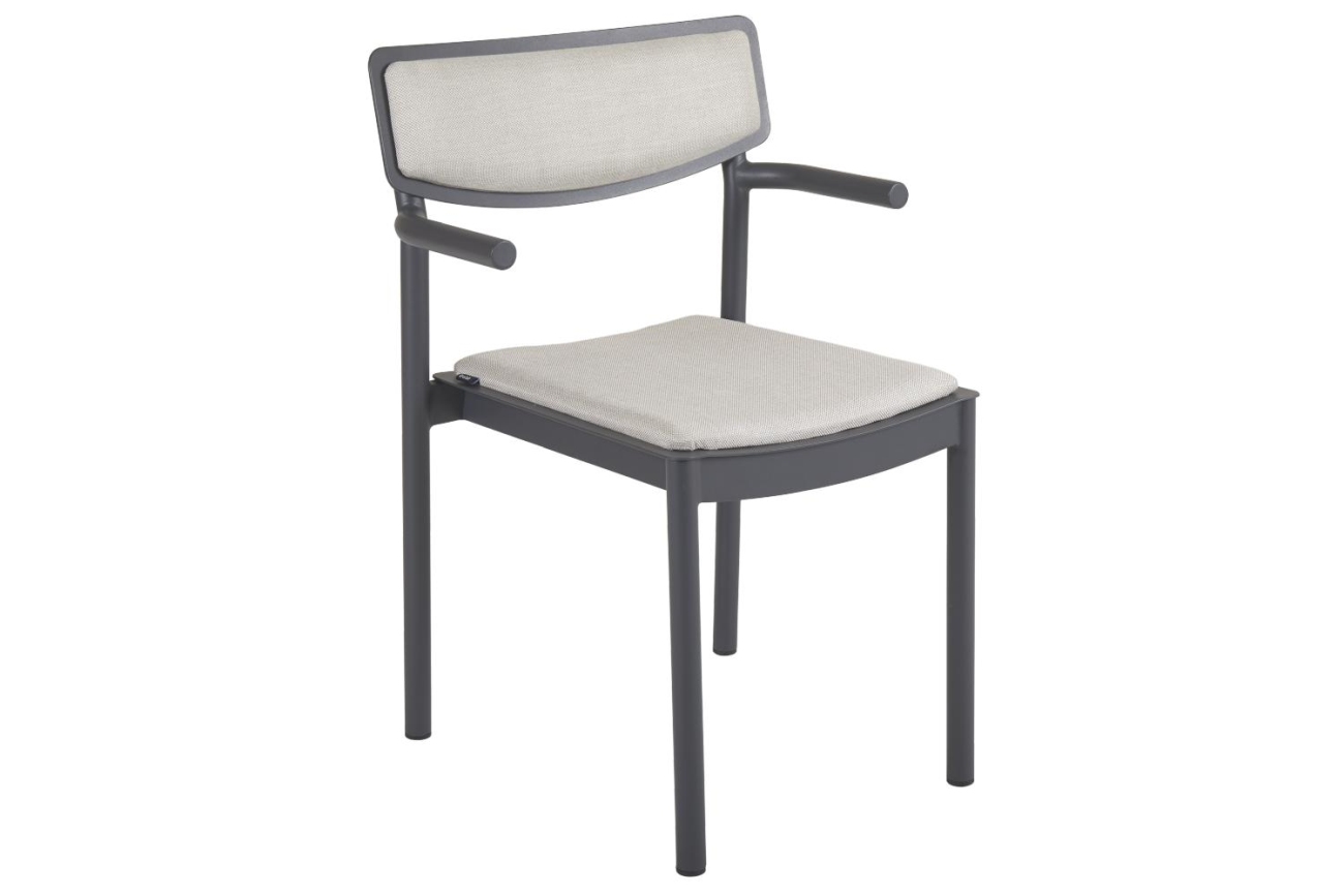 Gartenstuhl Gusty mit Armlehne, Anthrazit Gartenstuhl Gusty mit Armlehne, Anthrazit