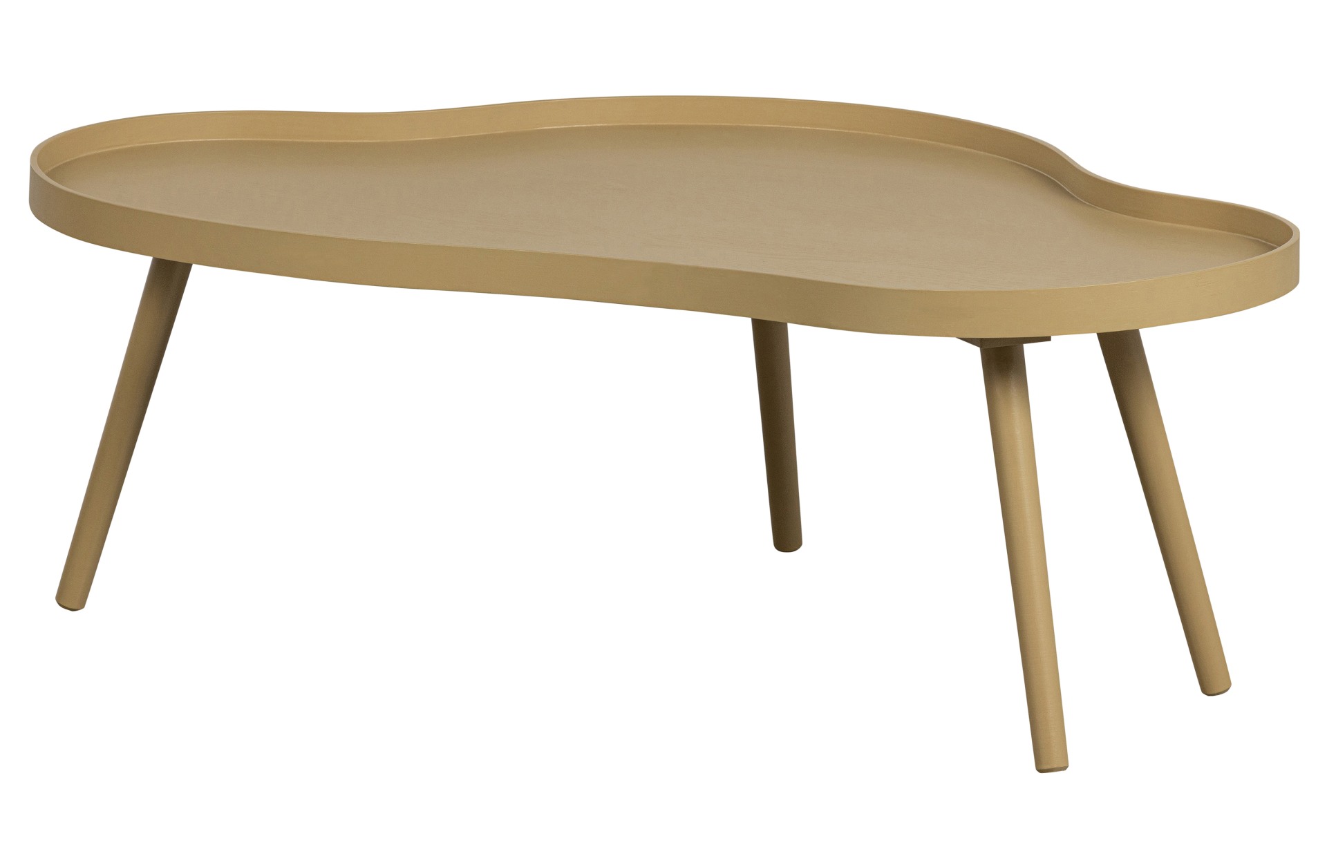 Der Beistelltisch Mae überzeugt mit seinem besonderem aber auch modernem Design. Gefertigt wurde die Tischplatte aus MDF Holz und die Beine aus Kiefernholz.