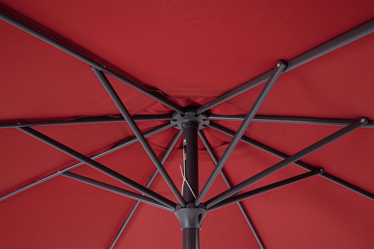 Sonnenschirm Kalife aus Metall Ø 300 cm, Burgunder