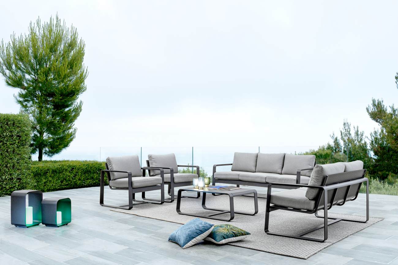 Gartensessel Merrigan aus Aluminium, Anthrazit