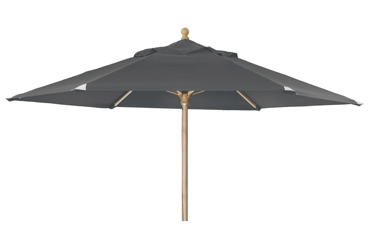 Der Sonnenschirm Reggio überzeugt mit seinem modernen Design. Gefertigt wurde er aus Kunstfasern, welcher einen grauen Farbton besitzt. Das Gestell ist aus Buchenholz und hat eine natürliche Farbe. Der Schirm hat einen Durchmesser von 300 cm.