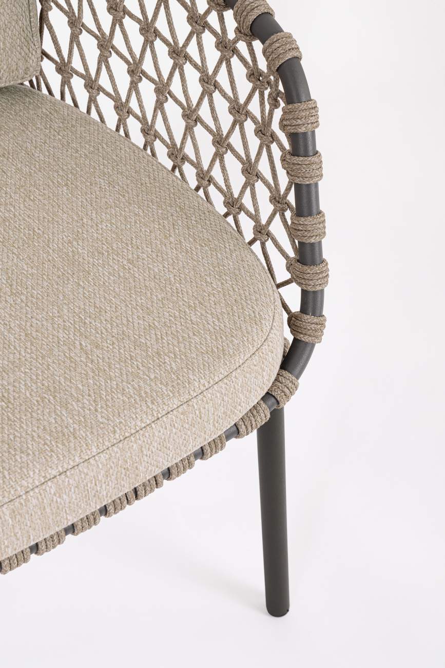 Gartenstuhl Ivissa aus Metall, Natur