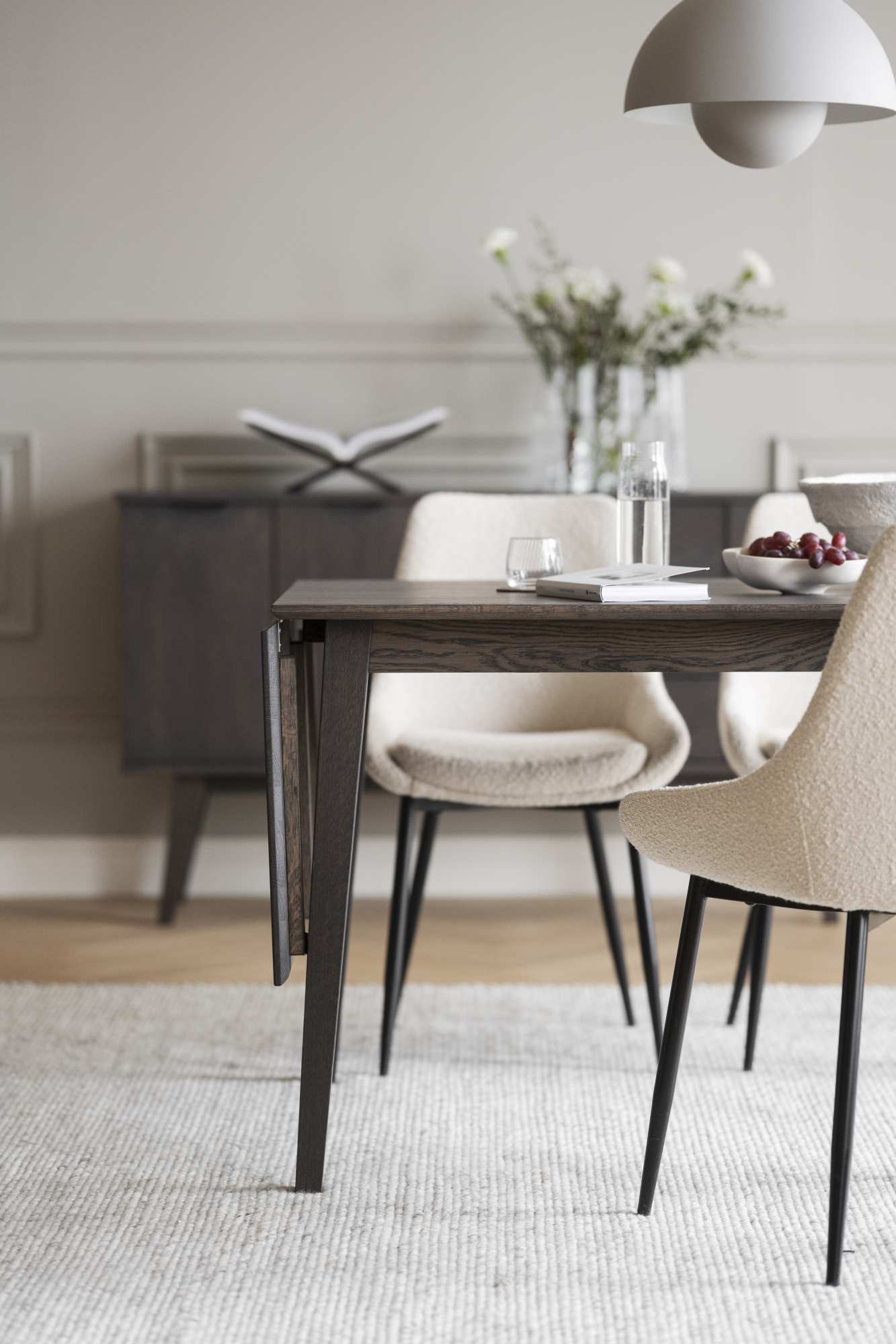 Komfortabel & schön – Klapptisch Filippa, 120/165x80cm, Eiche Braun.