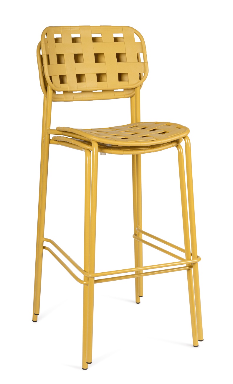 Gartenbarhocker Clover aus Metall, Ocker