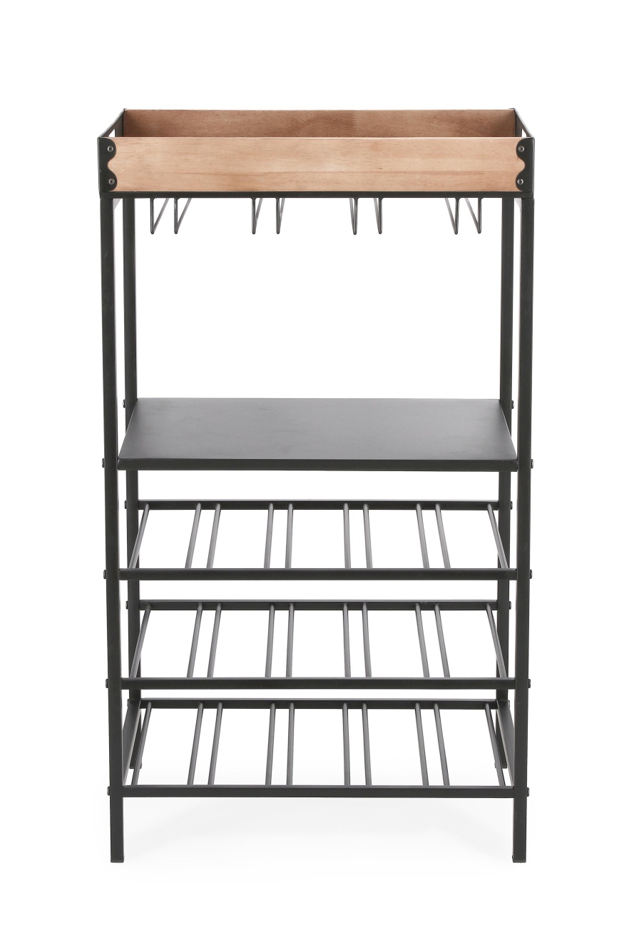 Weinregal Isaac aus Metall, Schwarz