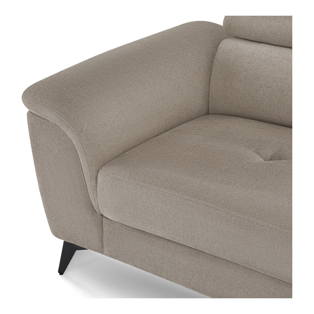 Ecksofa Sibet Rechts Taupe - mit OEKO-TEX Bezug & Kopfstütze