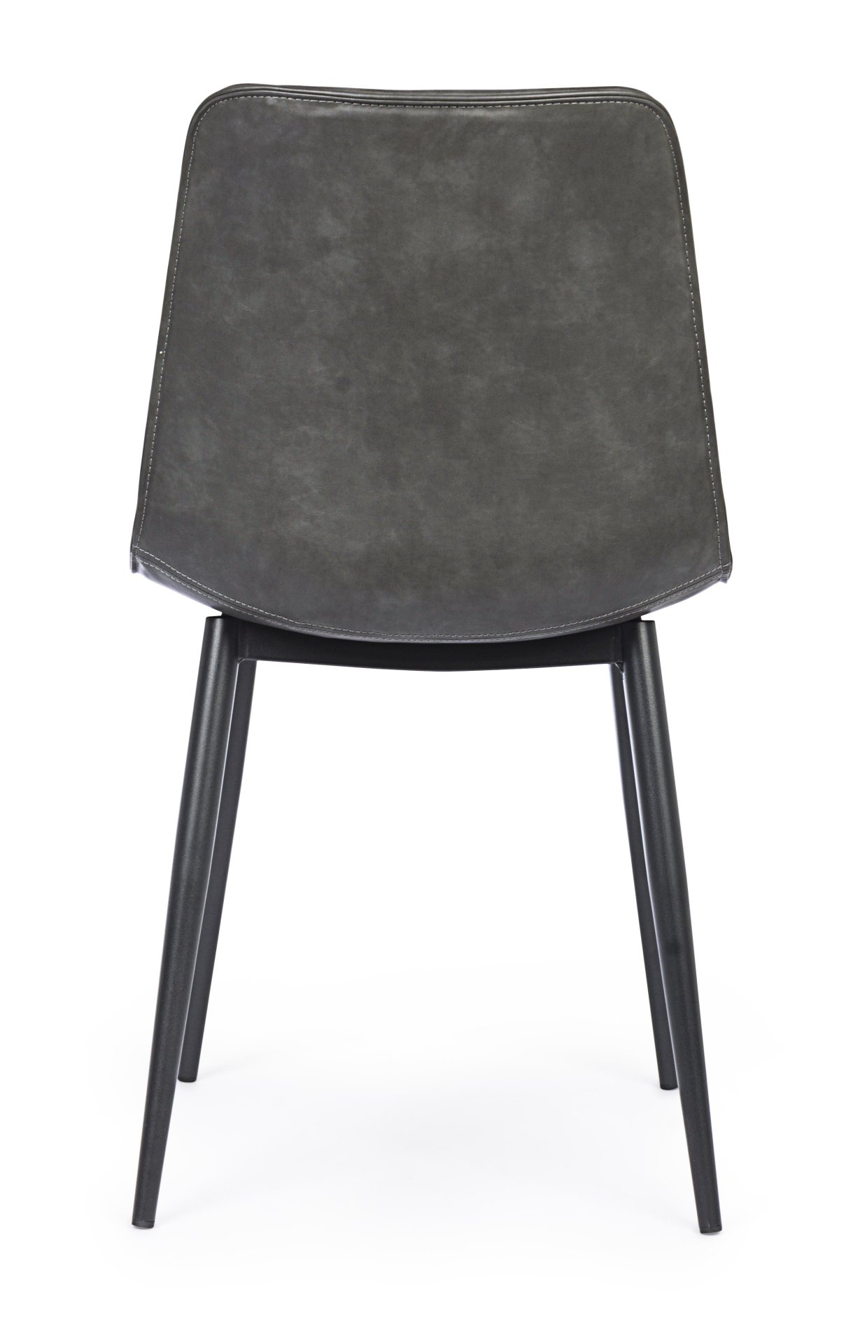 Der Esszimmerstuhl Kyra überzeugt mit seinem modernen Design. Gefertigt wurde der Stuhl aus Kunstleder, welcher einen Anthrazit Farbton besitzt. Das Gestell ist aus Metall und ist Schwarz. Die Sitzhöhe beträgt 44 cm.