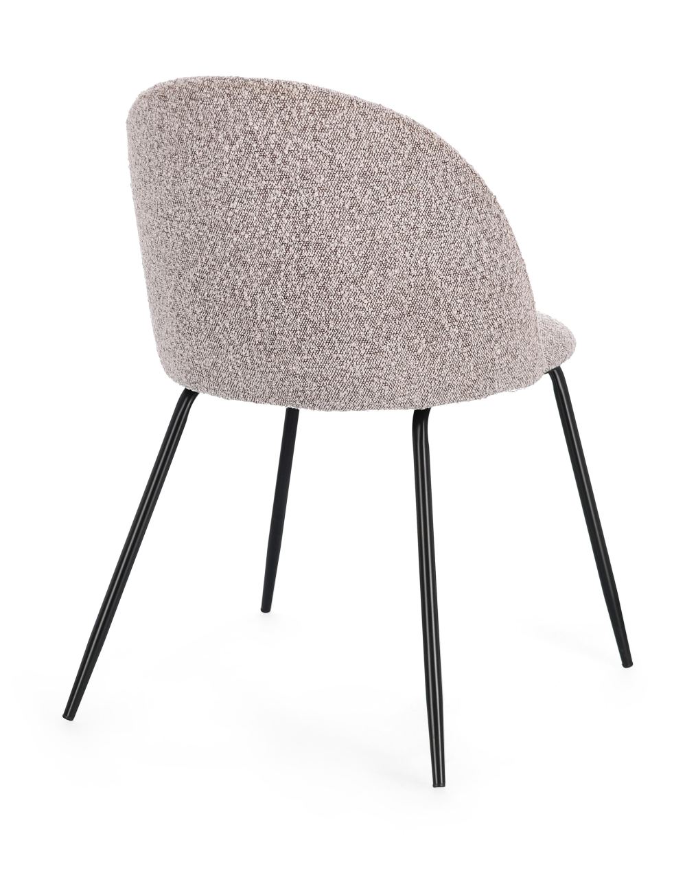 Esszimmerstuhl Tanya 4er-Set aus Boucle, Nerz / Schwarz