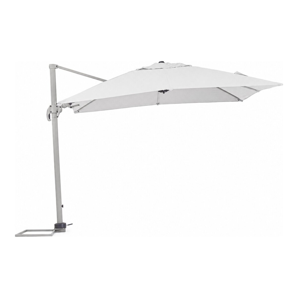 Ampelschirm Saragozza - Aluminium & Polyester-Stoff, Grau, 3x3 m
