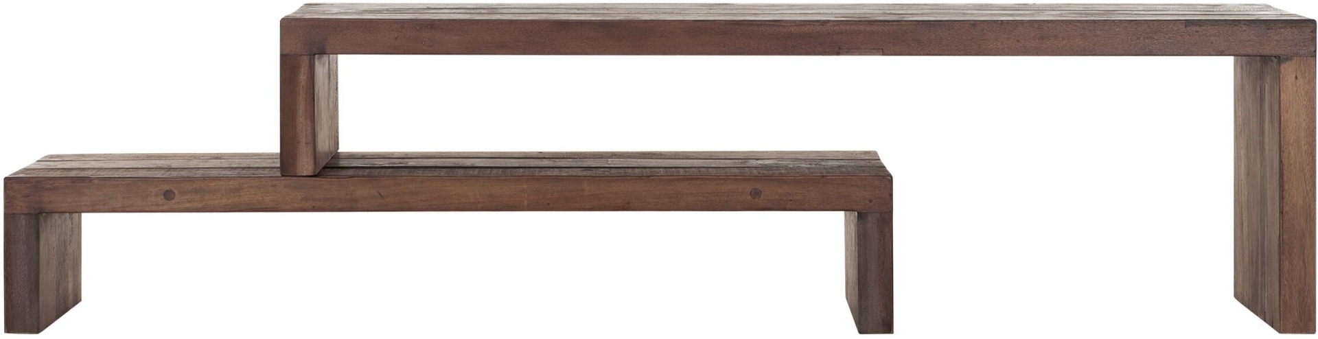 Das TV-Board Timber überzeugt mit seinem massivem aber auch modernem Design. Gefertigt wurde es aus verschiedenen Holzarten, welche einen natürlichen Farbton besitzen. Das TV Board besitzt eine Länge von 150 cm und ist ausziehbar.