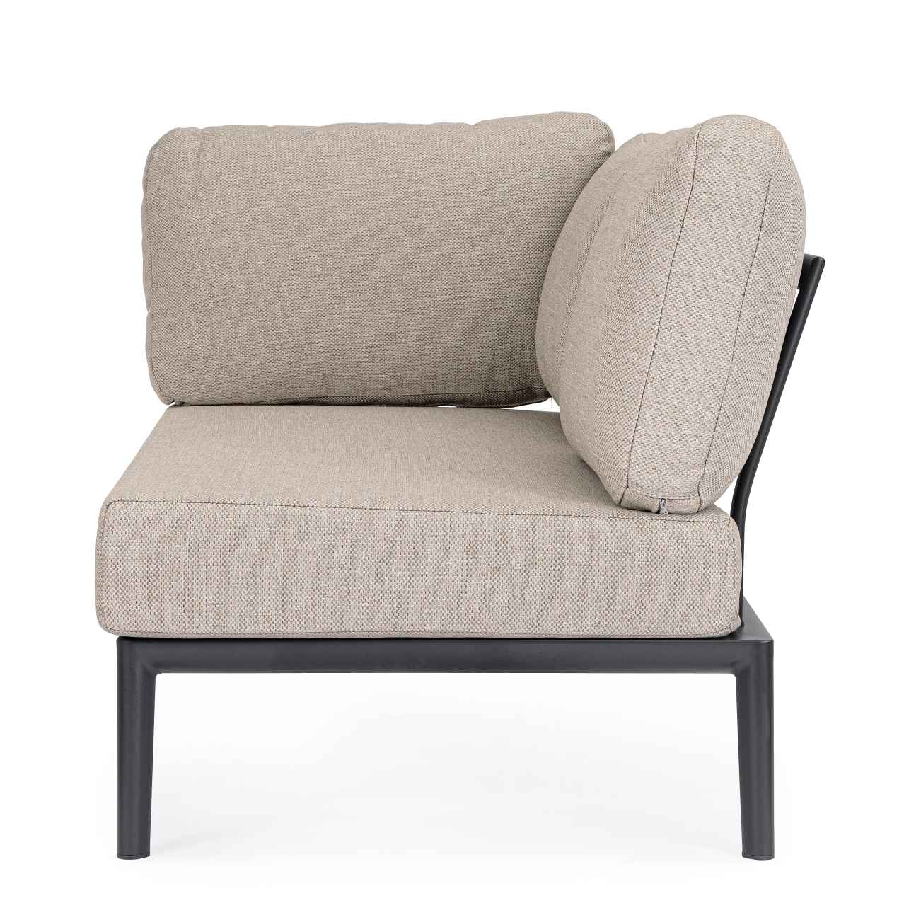 Gartenmodulsofa Gerald aus Aluminium Eck-Element, Anthrazit