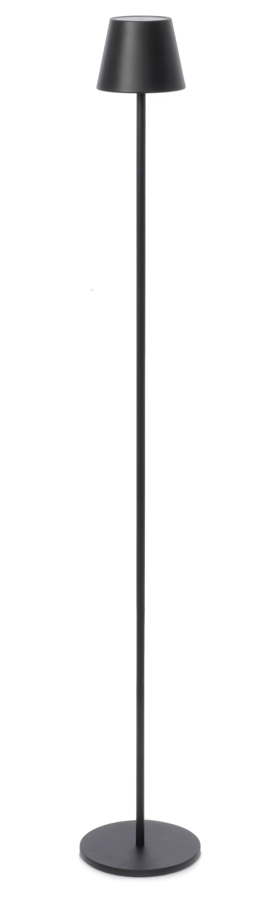 Die Outdoor Lampe Etna überzeugt mit ihrem modernen Design. Gefertigt wurde sie aus Metall, welches einen schwarzen Farbton besitzt. Die Lampe besitzt eine Höhe von 115 cm.