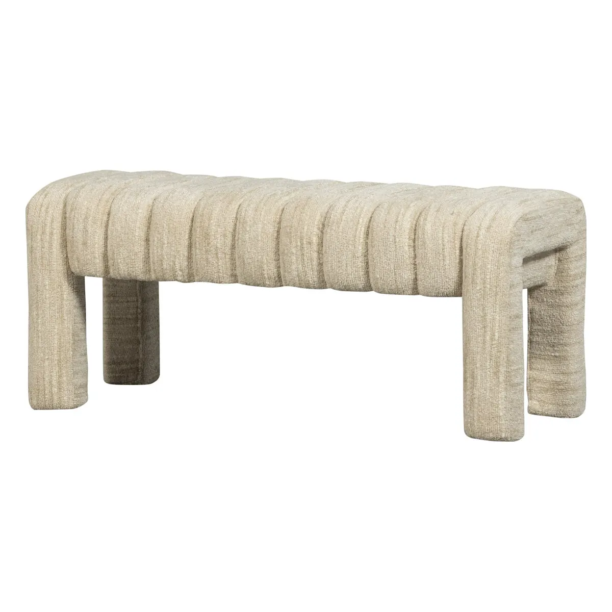 Bank Frex - Bouclé-Stoff Natur, 110 cm