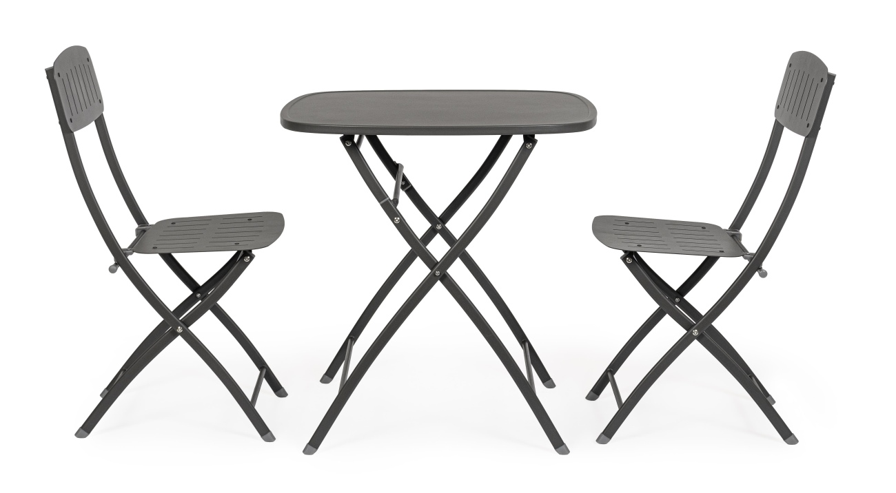 Gartenstuhl Yvonne aus Metall, Anthrazit