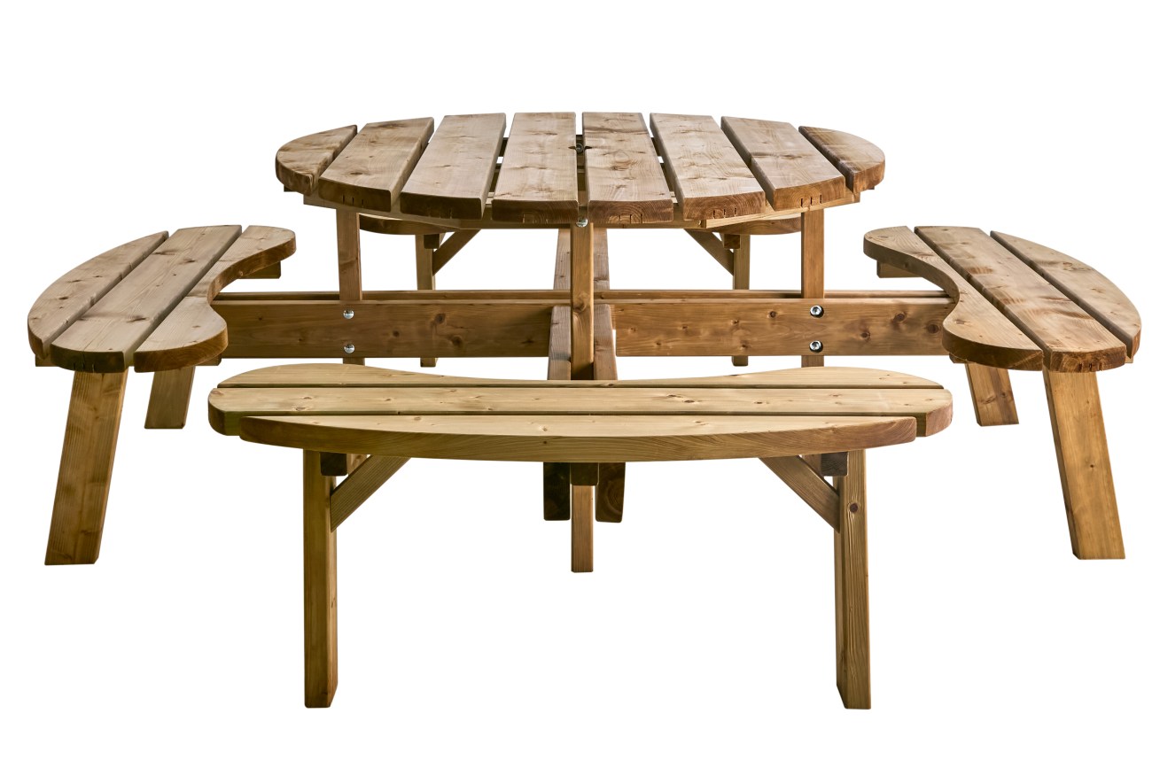 Picknicktisch Hasslebro aus Kiefernholz, Natur