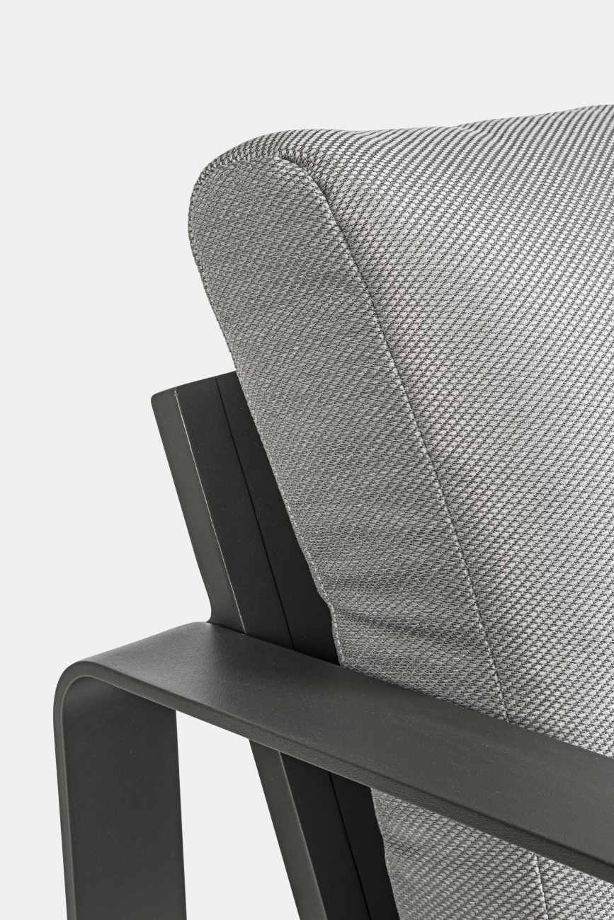 Gartensessel Merrigan aus Aluminium, Anthrazit