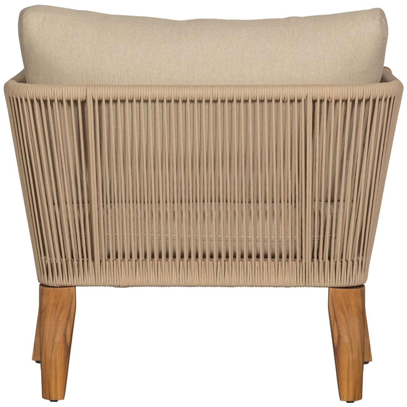 Der Gartensessel San Remo überzeugt mit seinem modernen Design. Gefertigt wurde er aus Stoff, welcher einen Sand Farbton besitzt. Das Gestell ist aus Teakholz und hat eine natürliche Farbe. Der Sessel besitzt eine Sitzhöhe von 41 cm.