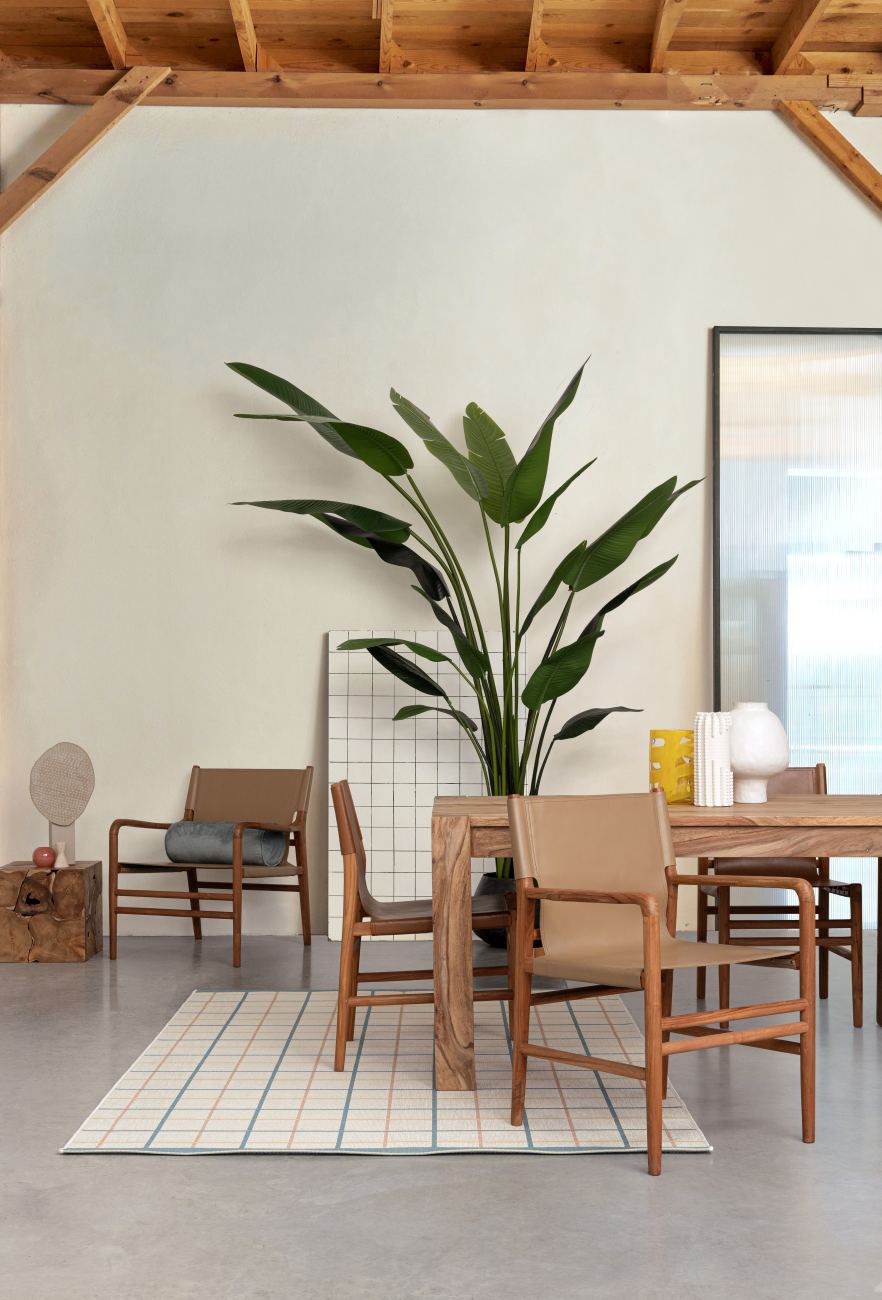 Sessel Caroline aus Teakholz, Taupe