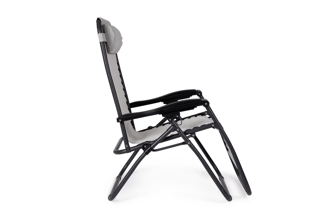 Liegestuhl Santana aus Metall, Hellgrau