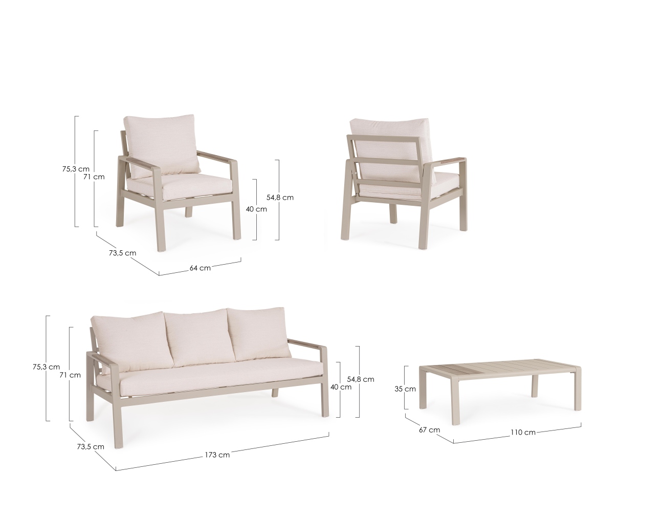 Garten-Set Elna 4er Gruppe, Peyote