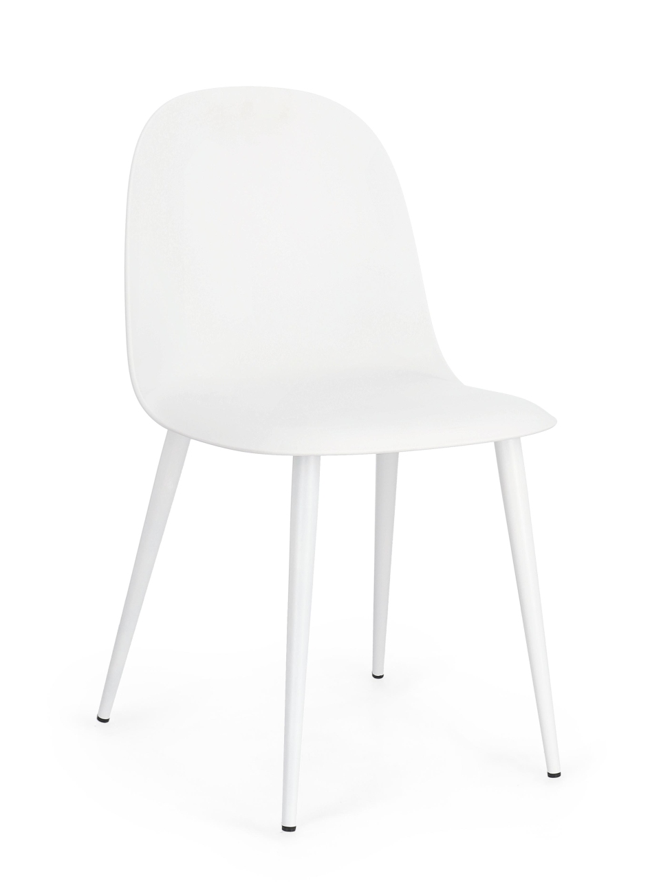 Esszimmerstuhl Ella 4er-Set aus Kunststoff, Weiß