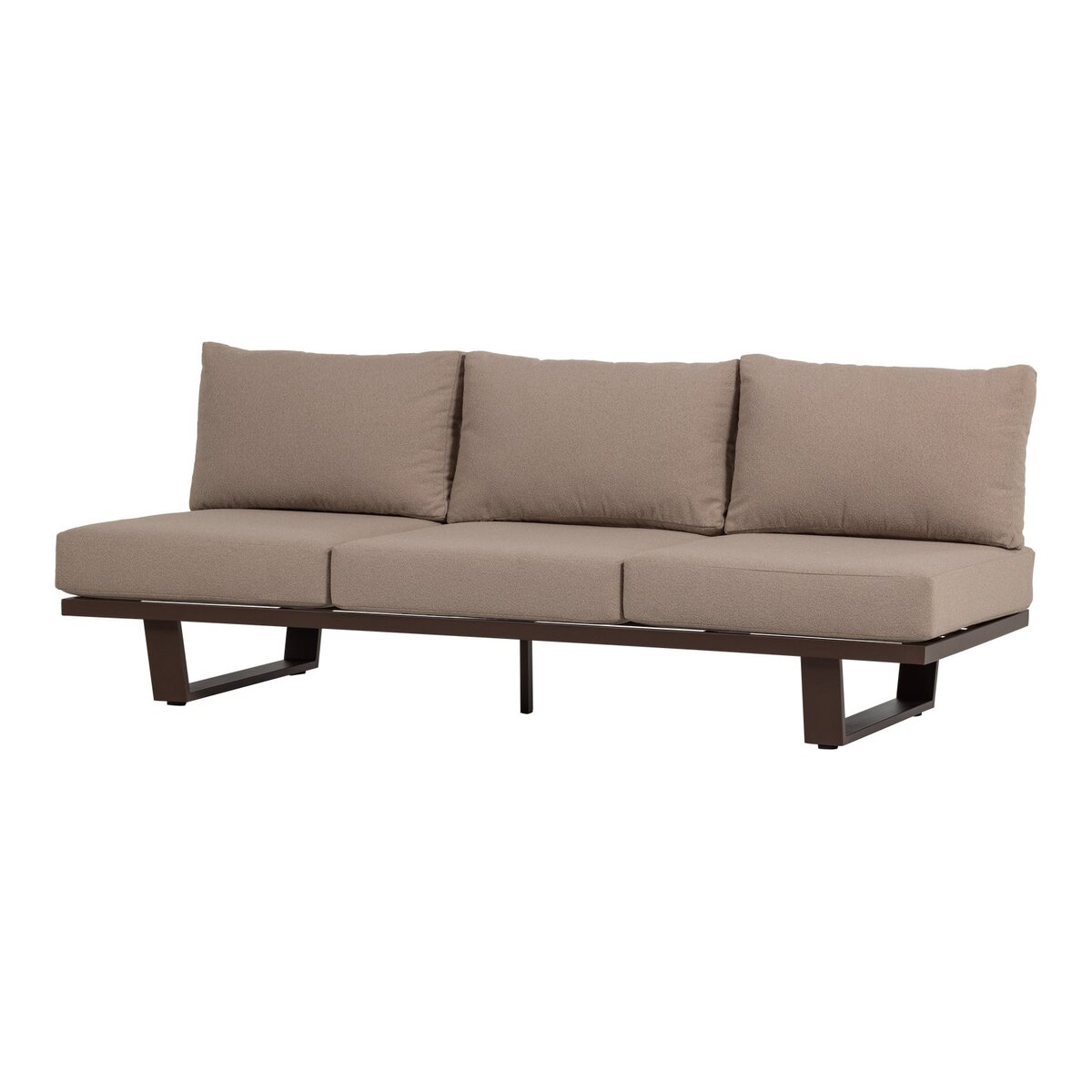 3-Sitzer Gartensofa Bear - Aluminium Braun, Olefin-Stoff