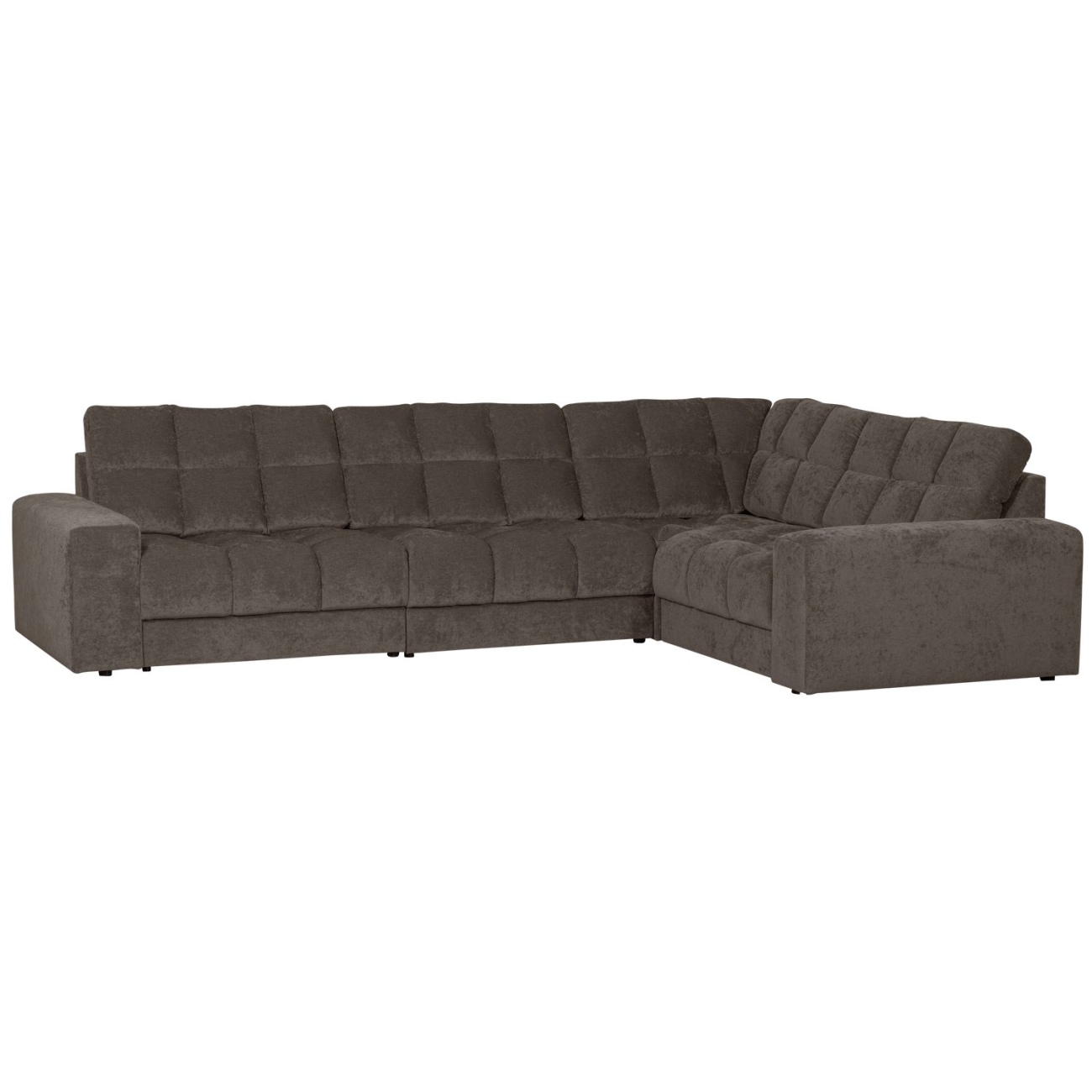 Ecksofa Date aus Webstoff, klassisch, Rechtsform, Grau, gemütlicher Vintage-Look
