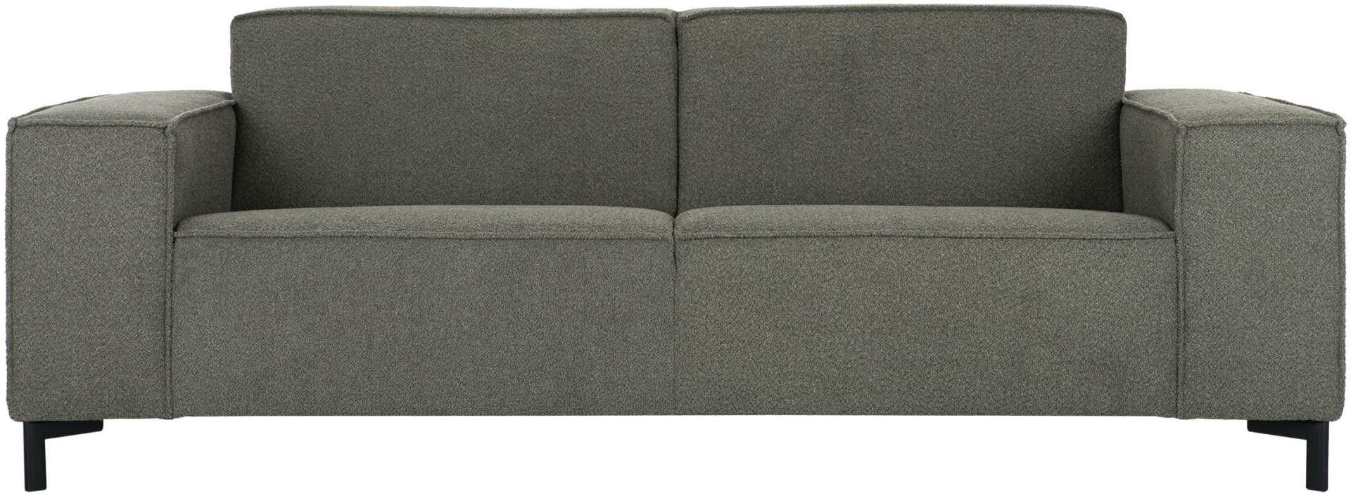 Das 3 Sitzer Sofa Sky überzeugt mit seinem modernem Design. Gefertigt wurde das Sofa aus Teddy Stoff, welcher einen Olive Grünen Farbton hat. Das Gestell ist aus Metall und ist Schwarz.