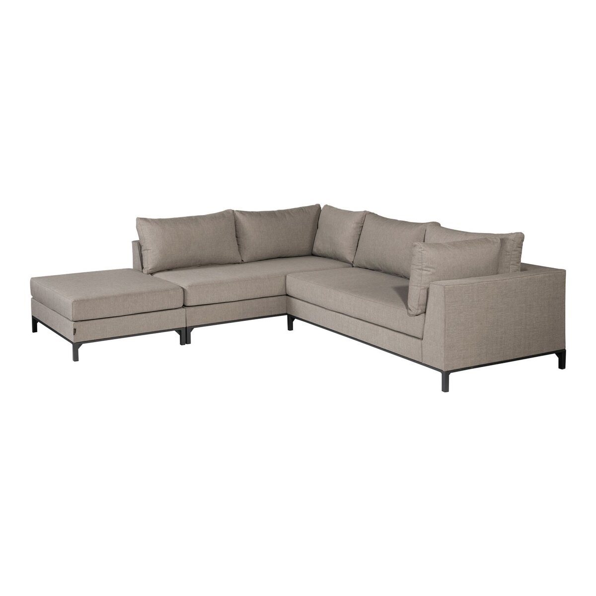 Gartenecksofa Sicilie - Aluminium & Outdoor-Stoff Taupe, Links