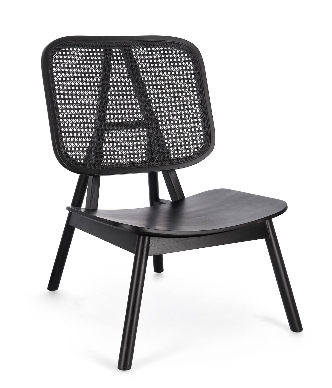 Sessel Yves aus Teakholz, Schwarz Sessel Yves aus Teakholz, Schwarz