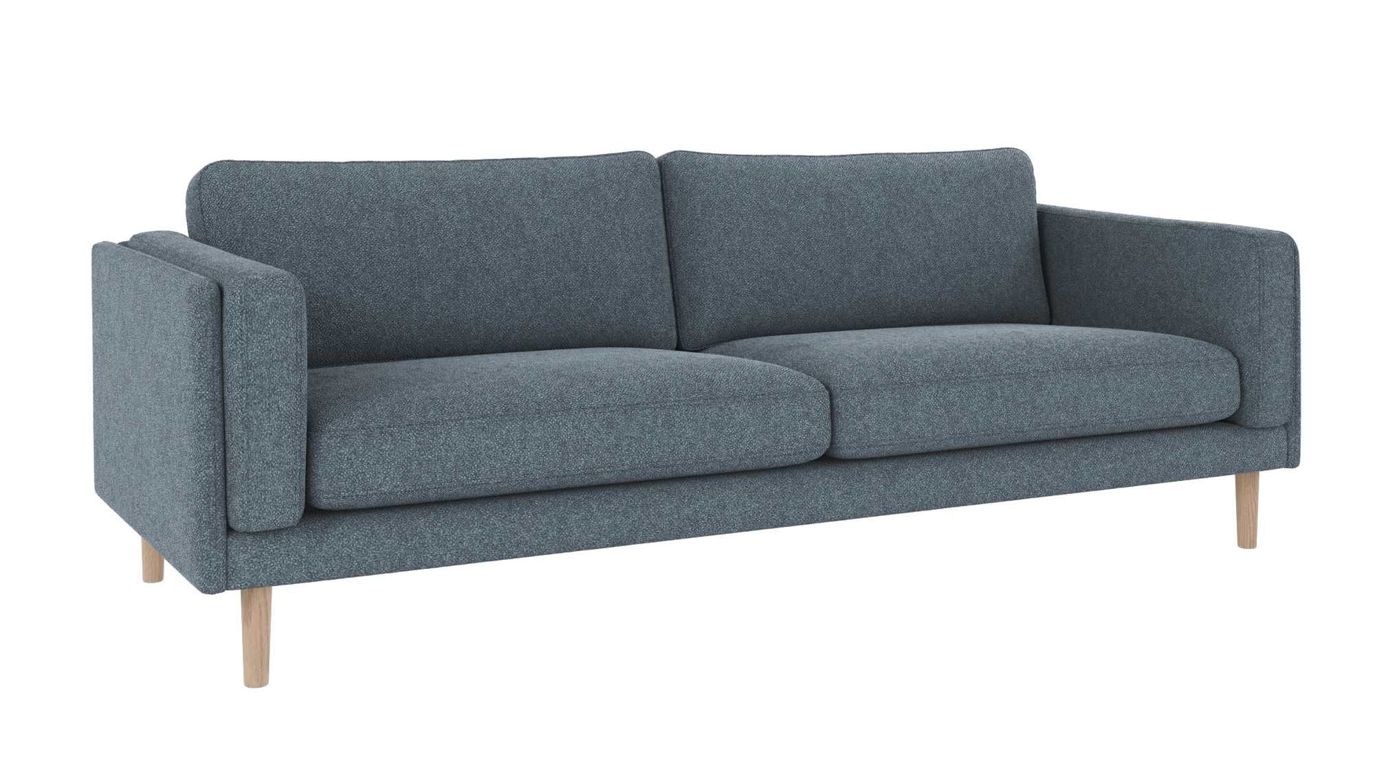 Sofa Braden 3-Sitzer, Beine Weiß pigmentiert, Bezug Bobby Blau passt perfekt in stilvolle Wohnräume. Sofa Braden 3-Sitzer, Beine Weiß pigmentiert, Bezug Bobby Blau