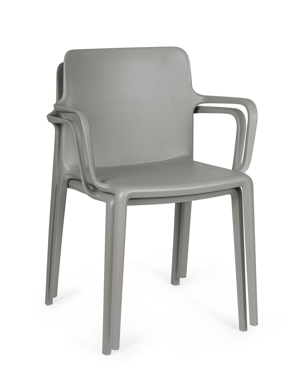 Stuhl Chloris 4er-Set mit Armlehne, Grau