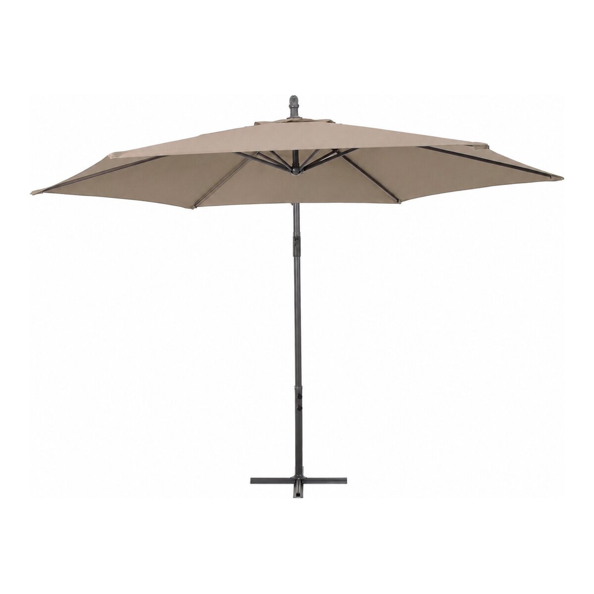 Ampelschirm Nizza - Aluminium Anthrazit, Polyester-Stoff Taupe, Ø 300 cm