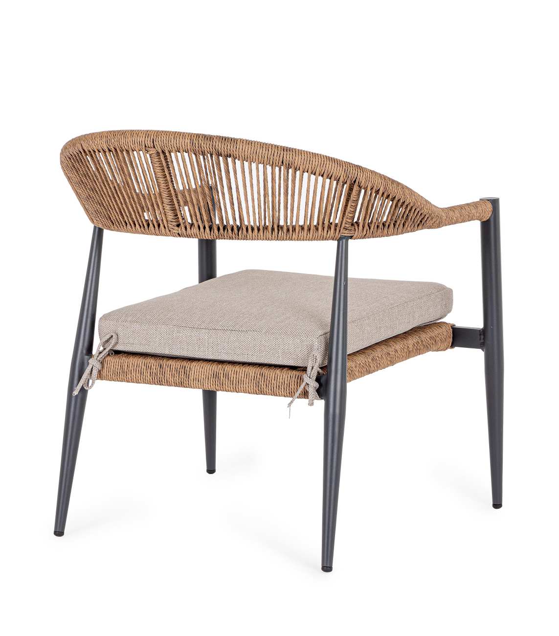 Gartensessel Jandia aus Aluminium, Anthrazit / Natur