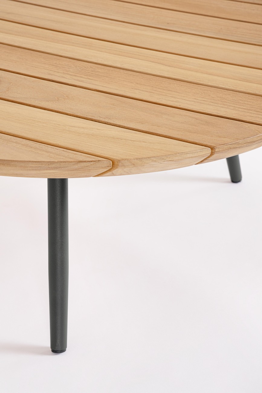 Gartencouchtisch-Set Ivissa aus Teakholz, Anthrazit