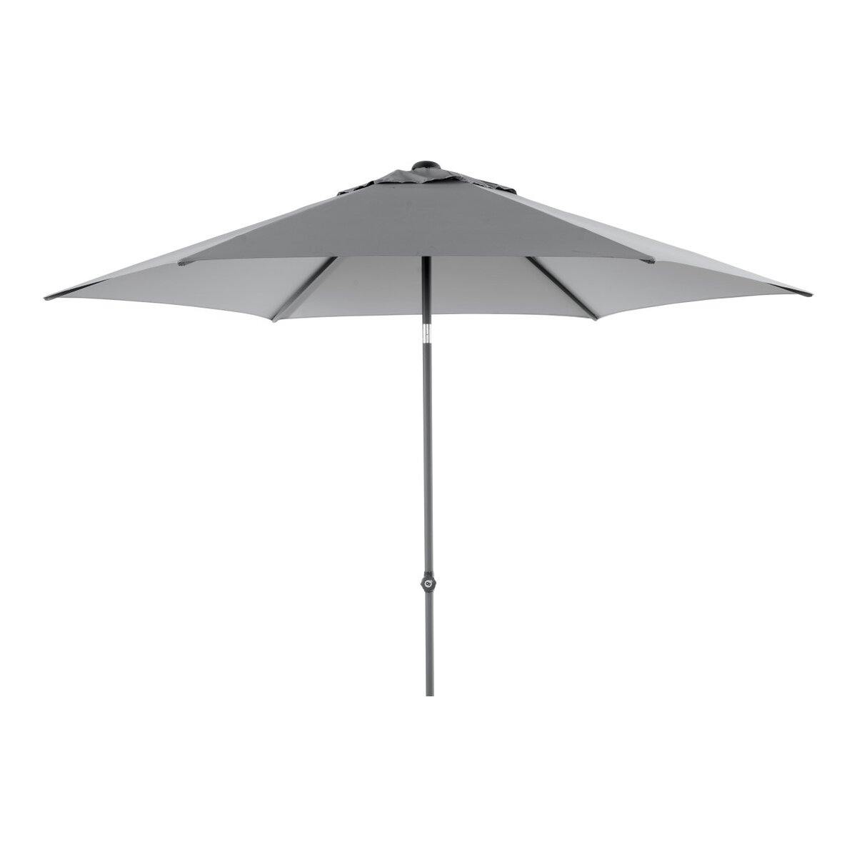Sonnenschirm Poppi von Brafab aus Aluminium und Polyester, neigbar, rund, grau, Ø 300 cm