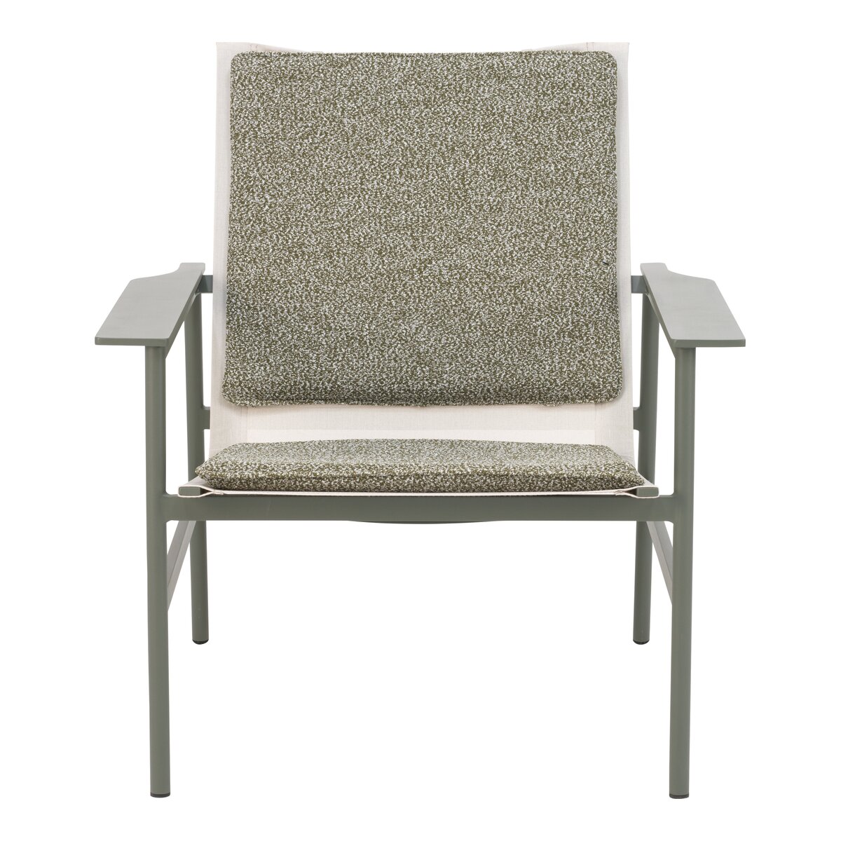 Gartensessel Soro 2er-Set Nordic Green/Teddy Verde - Aluminium, mit breiter Armlehne