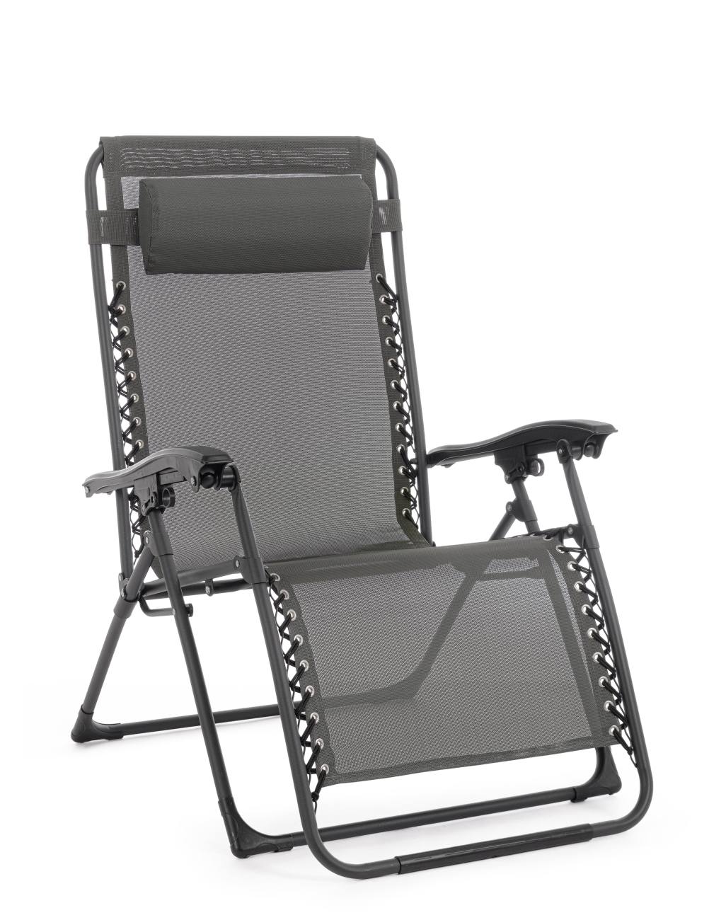 Der Loungesessel Wayne überzeugt mit seinem modernen Design. Gefertigt wurde er aus Textilene, welches einen Anthrazit Farbton besitzt. Das Gestell ist aus Metall und hat eine schwarze Farbe. Der Sessel ist klappbar.