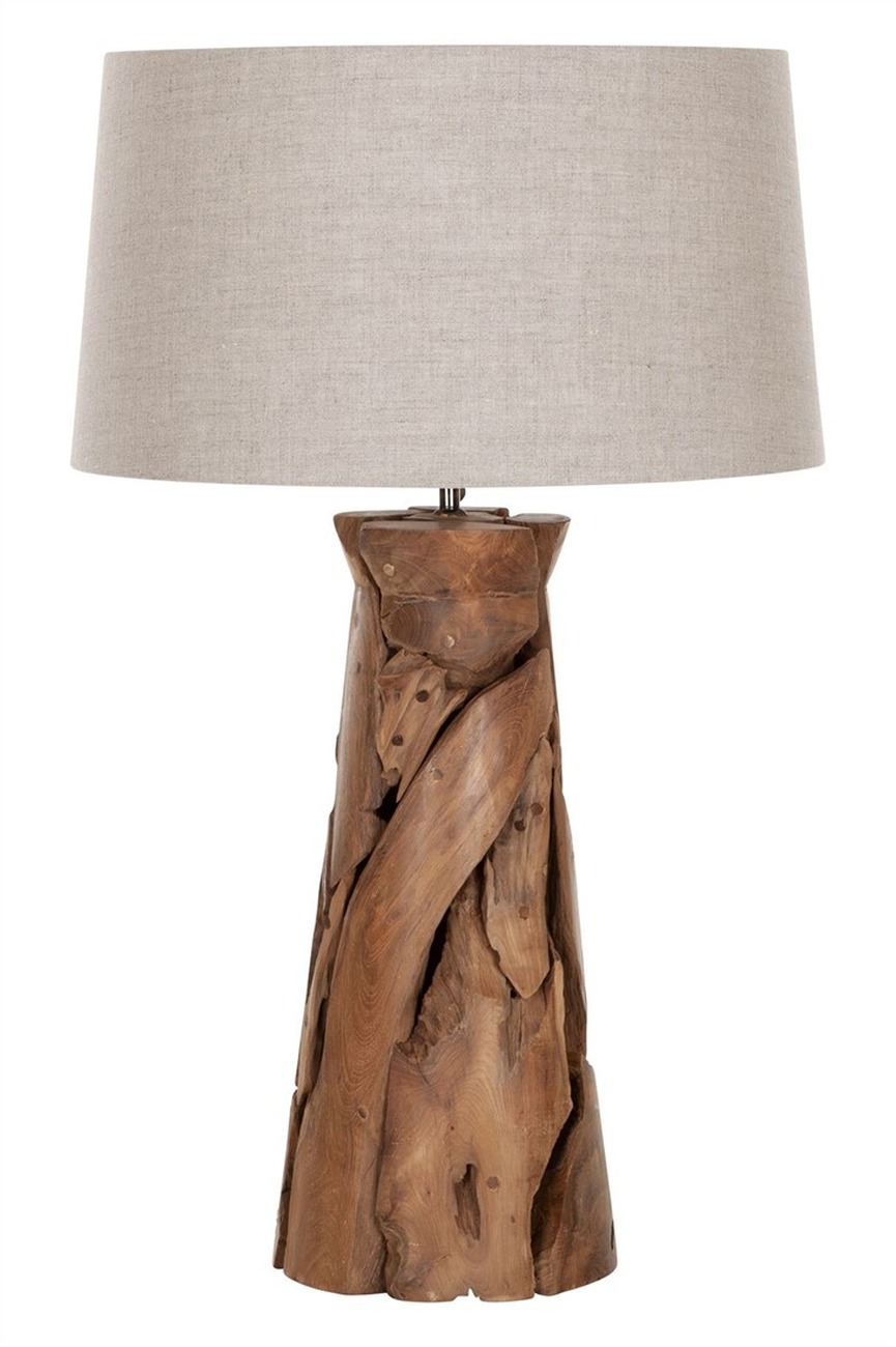 Tischleuchte Jungle aus Teakholz, Groß Tischleuchte Jungle aus Teakholz, Groß