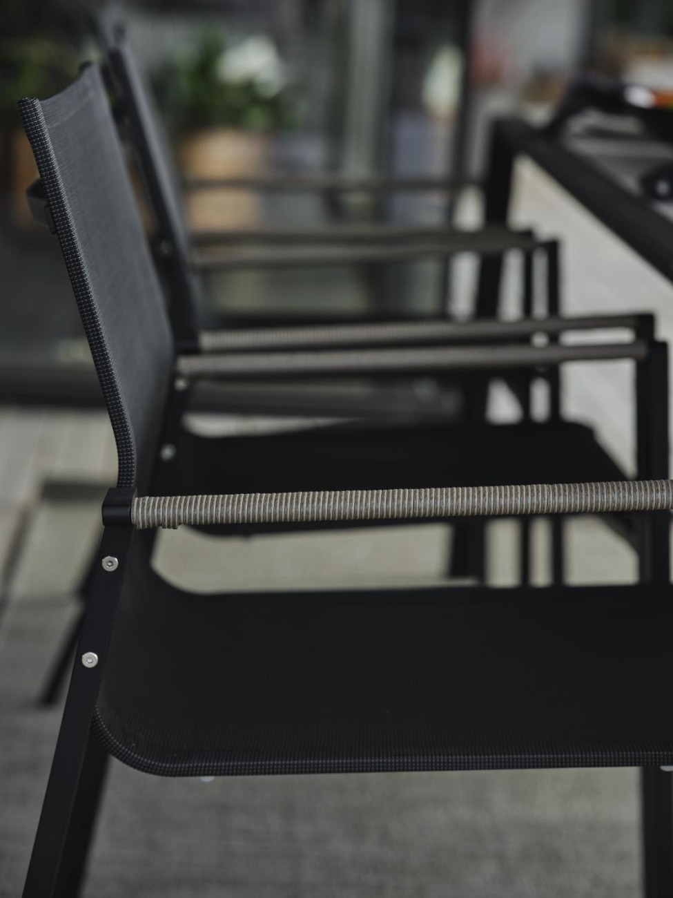 Gartenstuhl Lyra aus Metall, Schwarz