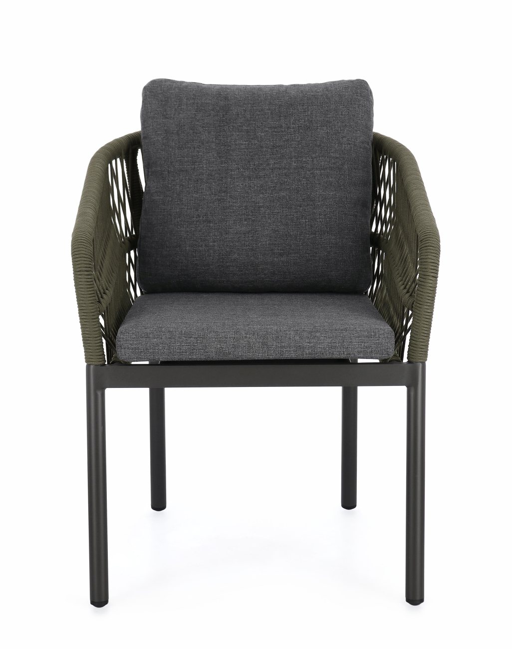 Gartenstuhl Galdana aus Aluminium, Grün / Anthrazit