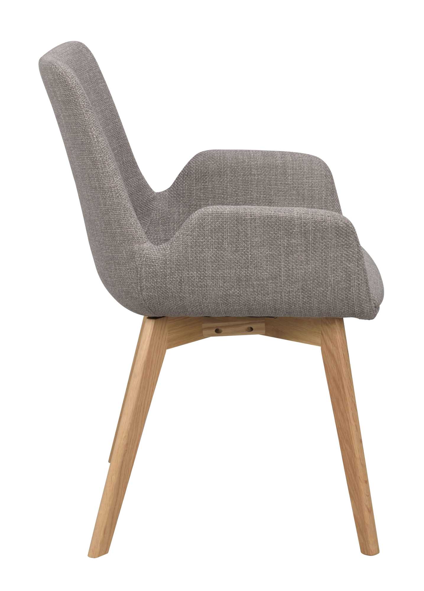 Komfortabel & schön – Stuhl Drimsdale 2er Set mit Armlehne, Grau / Natur.