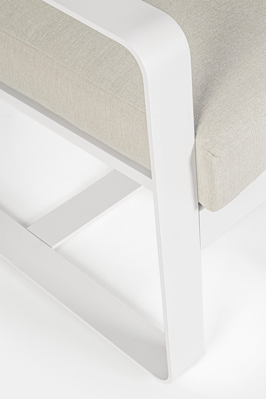 Gartensessel Merrigan aus Aluminium, Weiß